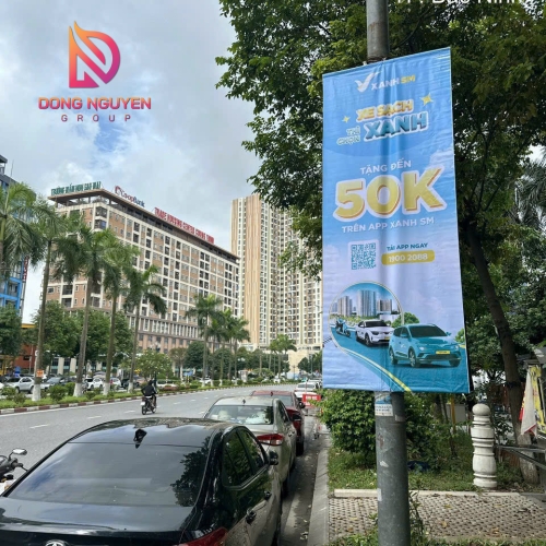 TREO PHƯỚN DỌC QUẢNG CÁO - XANH SM